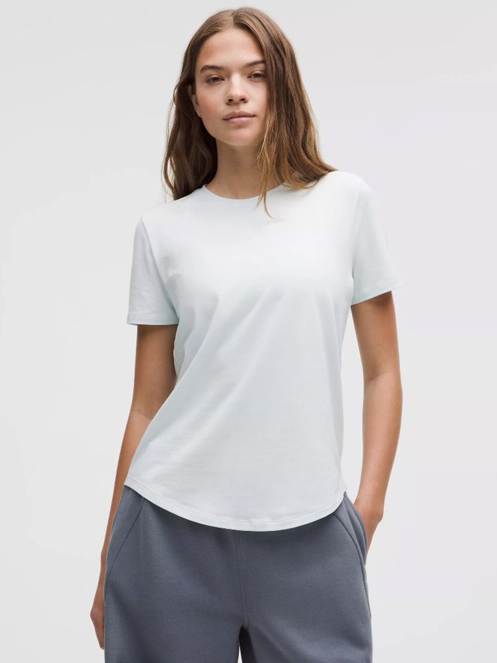 Love Curved-Hem Crewneck T-Shirt - Mint Breeze (Sz 6)